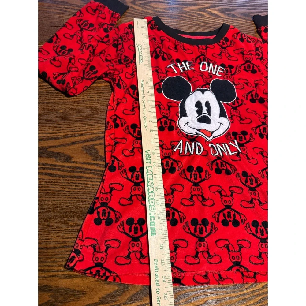 Disney‎ Mickey Mouse Red Pajama Set Sleepwear Top Pants Womens S cozy soft - Picture 7 of 15